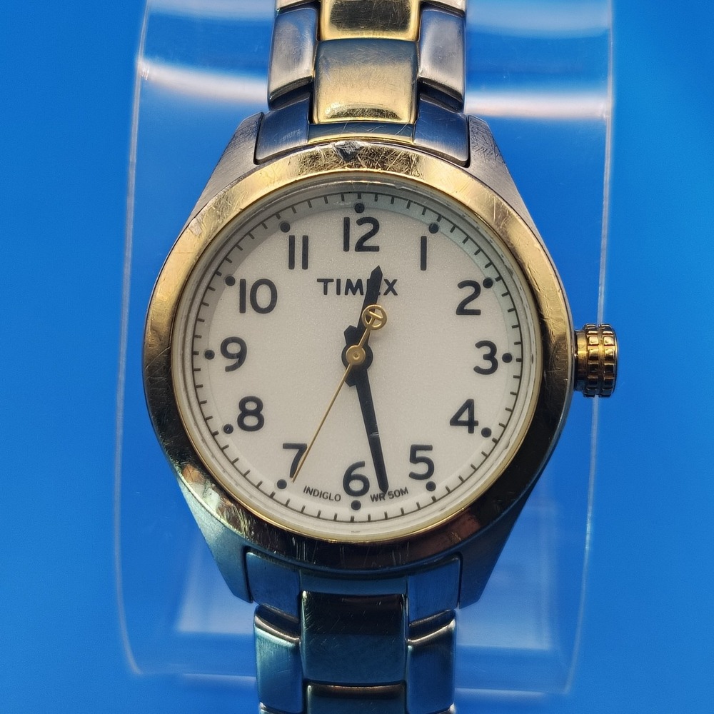 Vintage 2006 Timex Indiglo 27mm‎ Two Tone Women's Quartz Watch Fully Restored